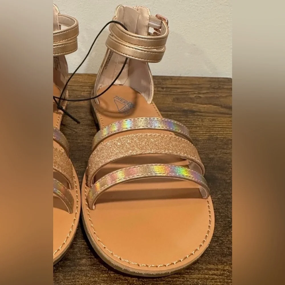 Thereabouts Big Girls Addison Rose Gold Sandals NWT Size Big Girls 5
